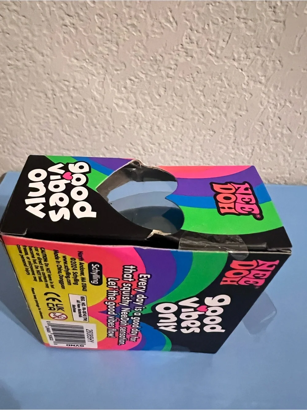 Authentic NeeDoh Good Vibes Only Heart Stress Toy - Blue